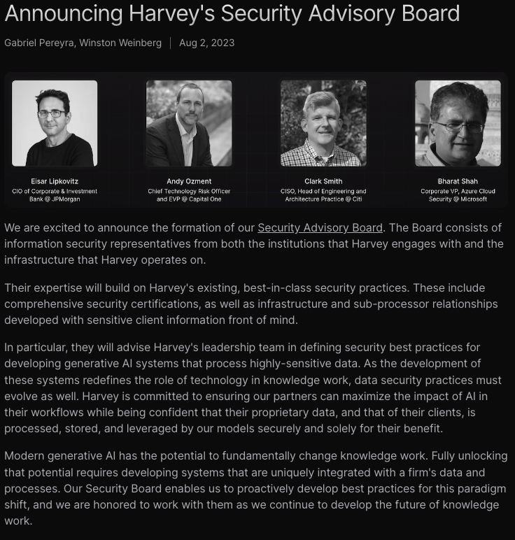 Harvey's Security Advisory Board